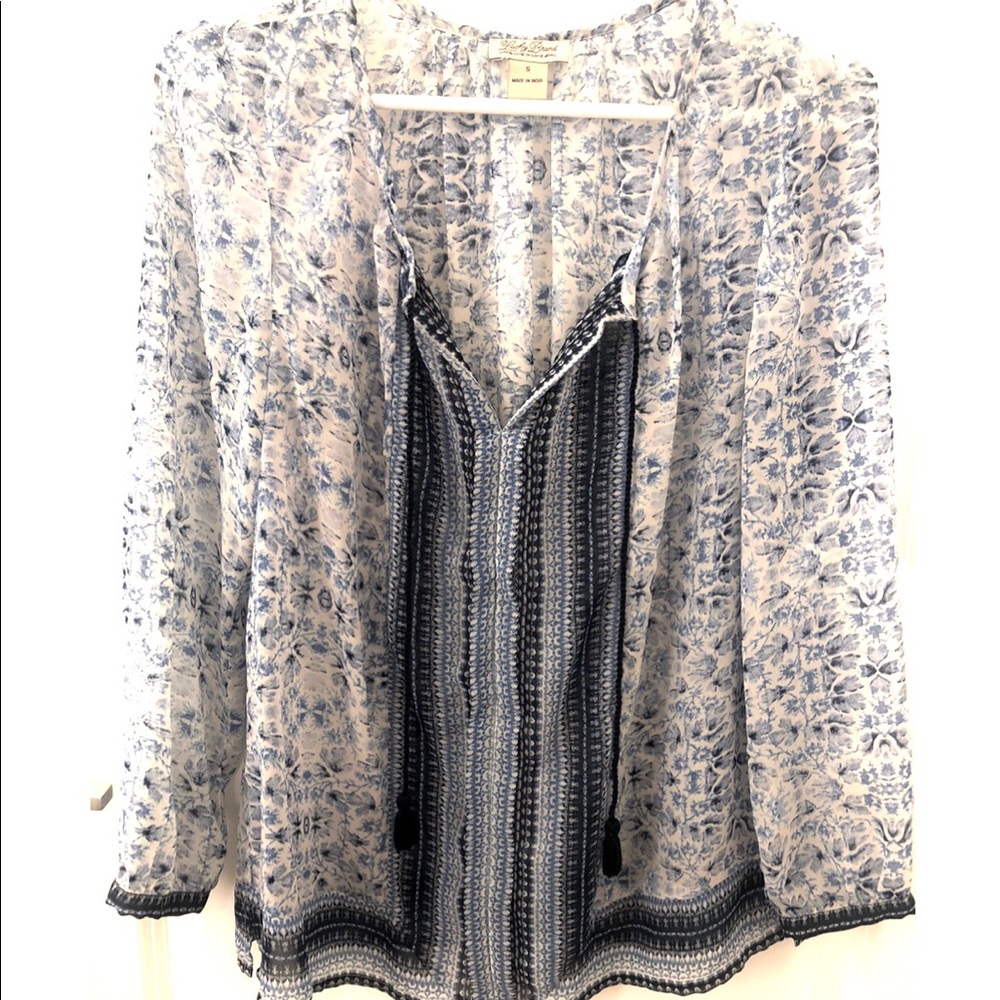 Lucky Brand sheer patterned blouse